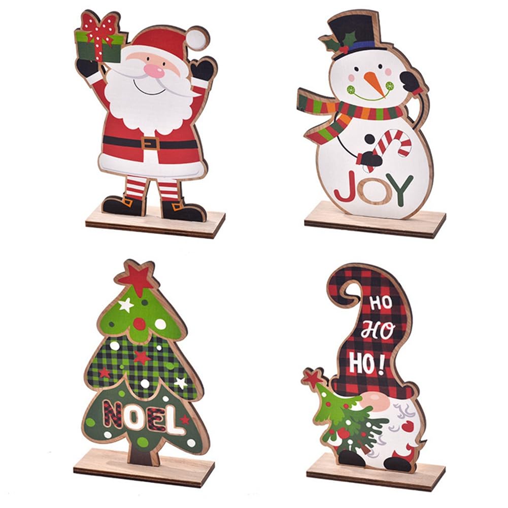 CTRLZS Christmas Desktop Decoration Christmas Ornaments Christmas Wooden Ornaments -Santa-Claus Christmas Decorations 4 Style