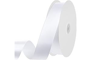 1 Inch Wide White Ribbon Roll for Wedding and Decorations
