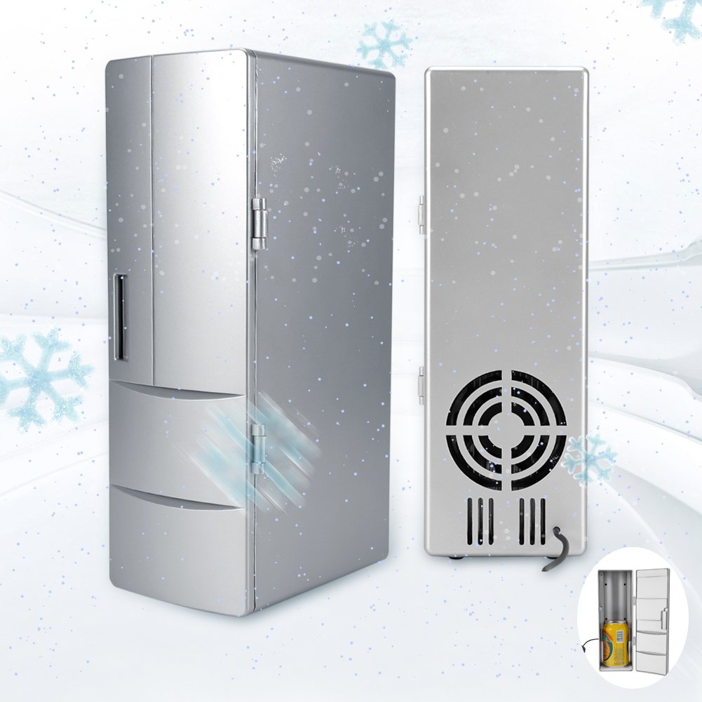 Mini refrigerador, congelador, compacto Mini USB, refrigerador, congelador, latas, cerveza, enfriador, calentador, viaje, coche, uso de la oficina