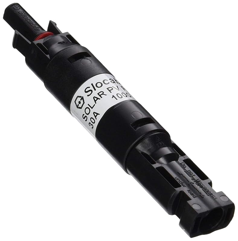 Porta-fusível solar em linha Renogy 30 A com fusível, conector MC4 e proteção IP67
