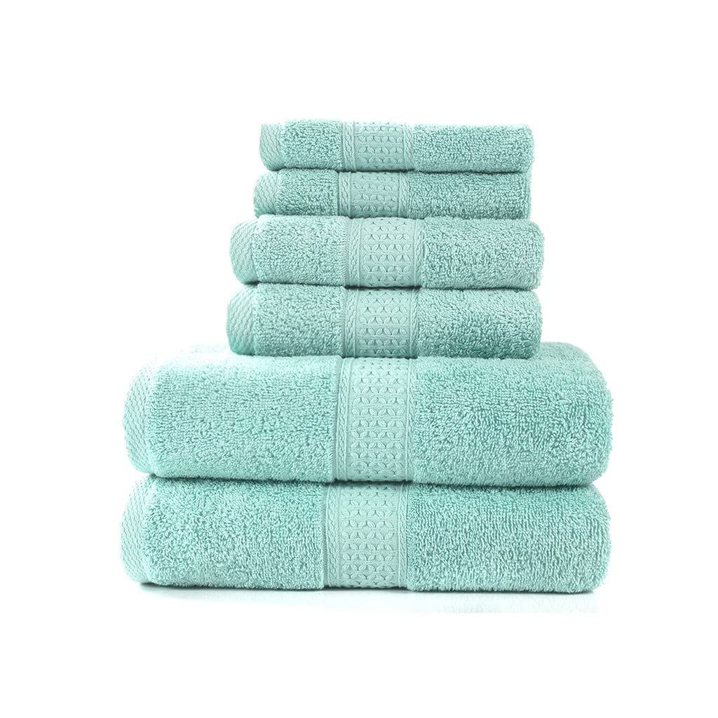 Bath Towel Set 2 Large Bath Towels 2 Hand Towels 2 Washcloths Hotel Soft Cotton Highly Absorbent Bathroom