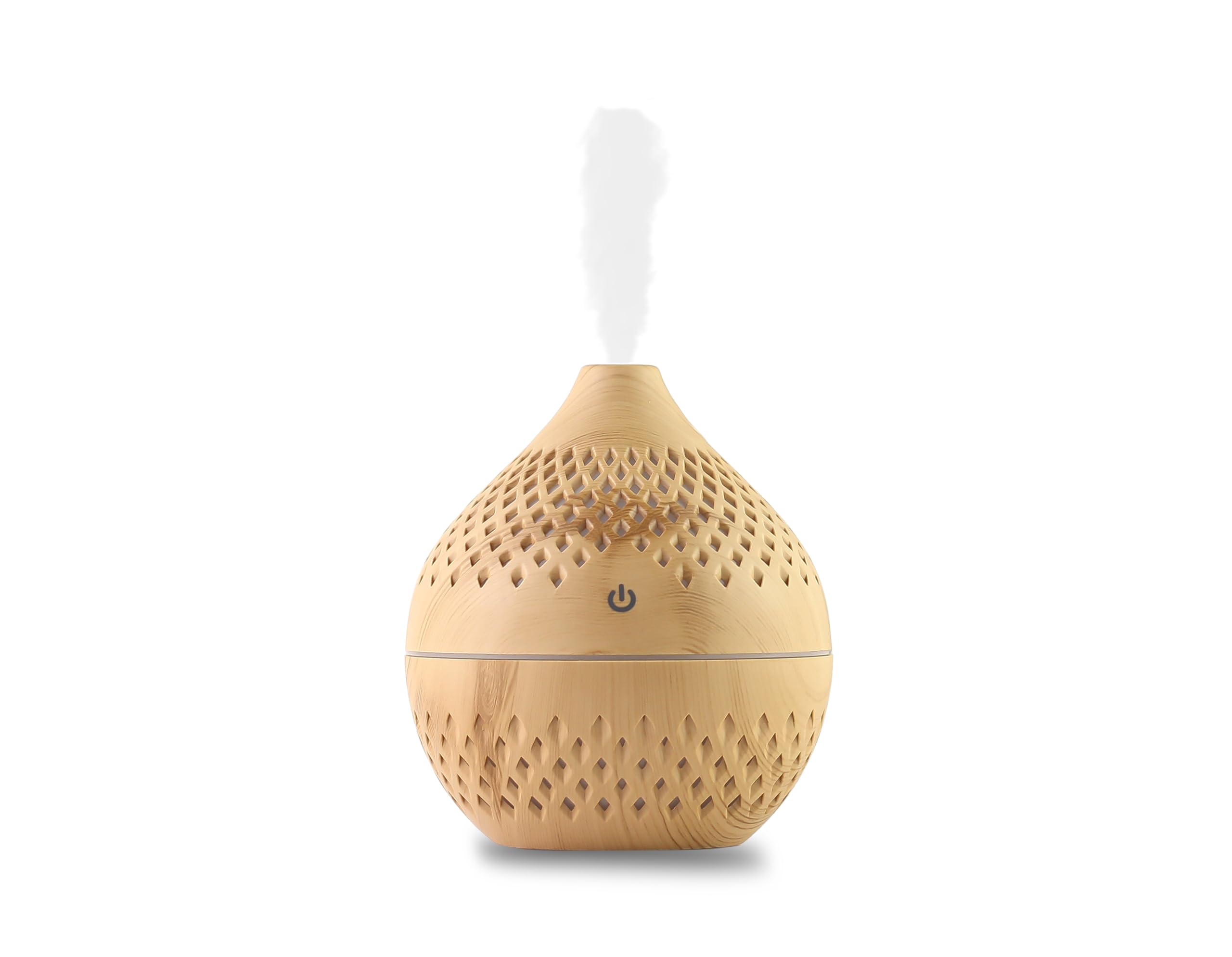 mobigon Wood Cool Mist Ultrasonic Humidifier for Room Moisture, Aroma Diffuser for Home, 200ml Essential Oil Diffuser with 7 Colorful Night Light, Auto Shut-Off, Home, Office, car (J.Light Brown)