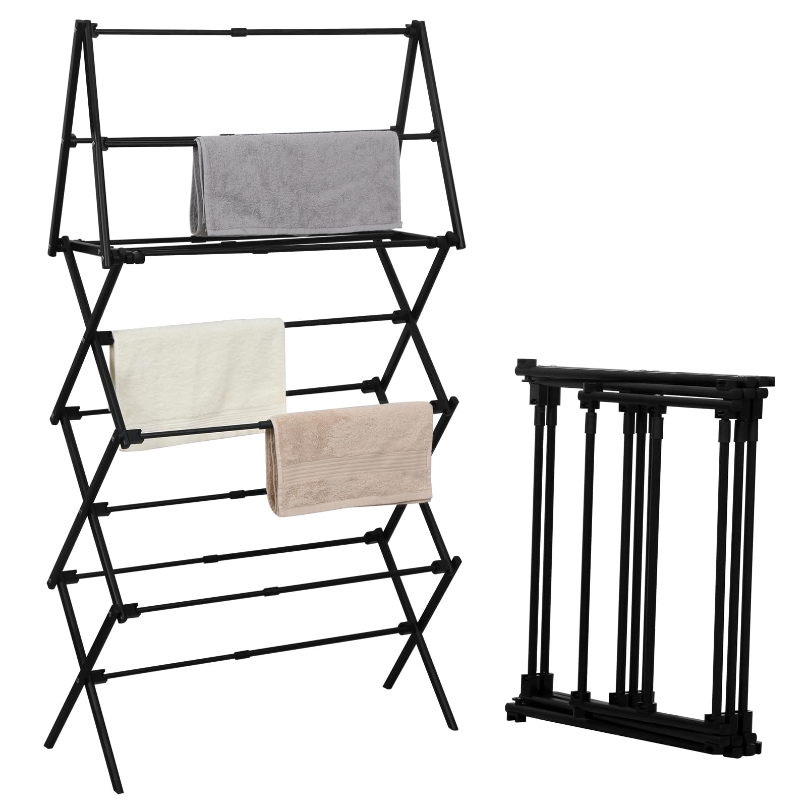 4 Tier Clothes Drying Rack Foldable Foldable Clothing Drying Rack Laundry Drying Rack Collapsible for Laundry Room Dorm