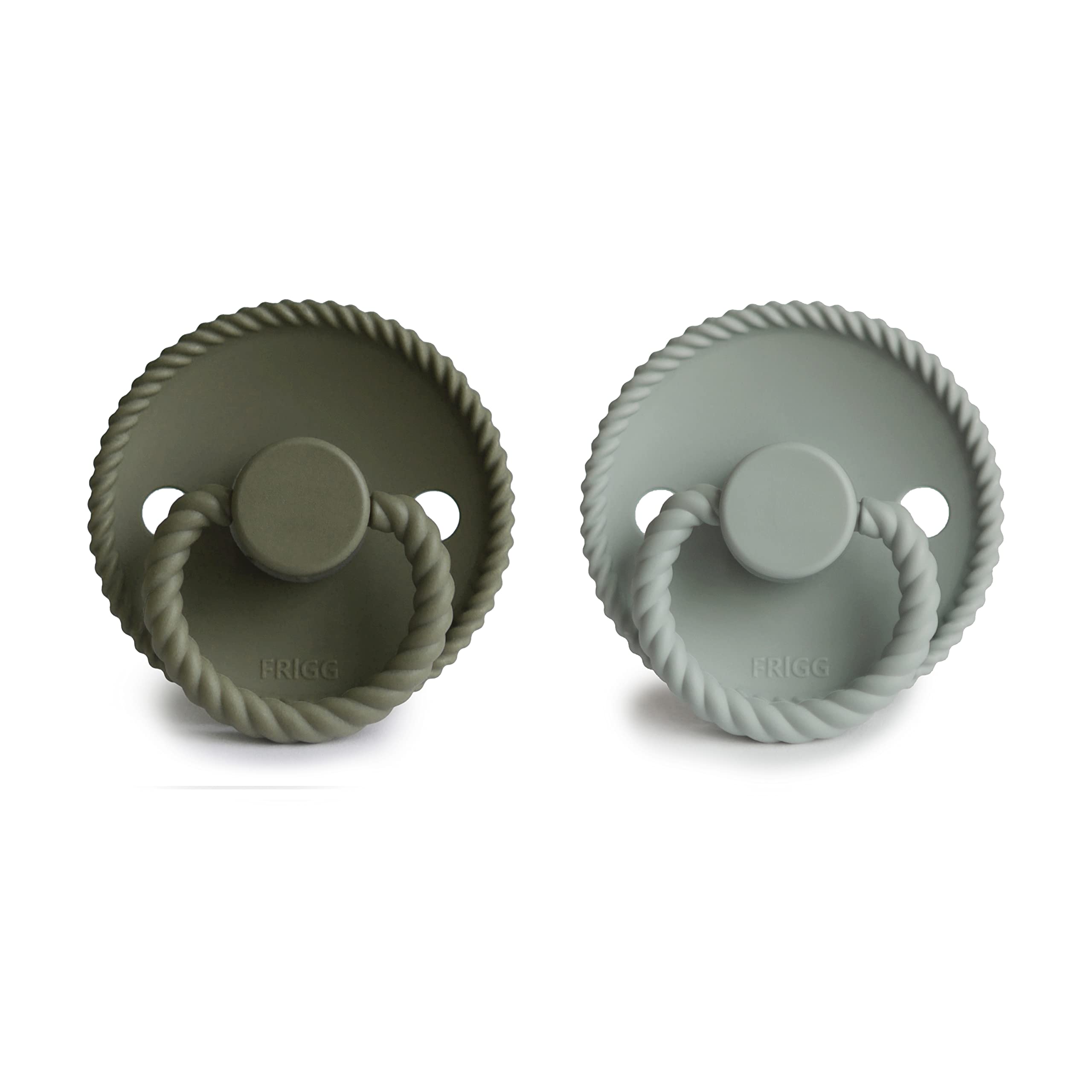 Frigg Rope SilkySoft Silicone Baby Pacifier | Made in Denmark | BPA-Free (Olive/Sage, 6-18 Months)