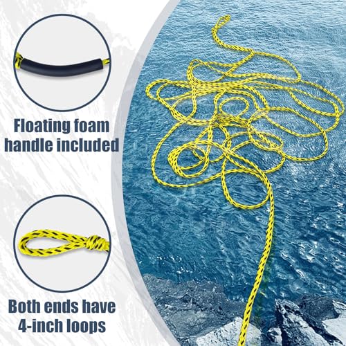 Image of Boat Tow Rope 60ft 1-6 Riders, Floating Ropes for Towable Tubes
