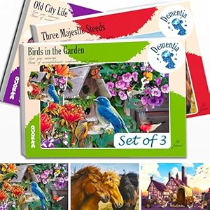 QUOKKA Dementiepuzzels voor ouderen – Activiteiten Producten voor senioren van QUOKKA – 3×13 Alzheimer Legpuzzelspellen voor volwassenen met vogels en katten – Cognitief cadeau, speelgoed voor mannen