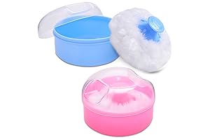 Deluxe Body Powder Puff and Container Set