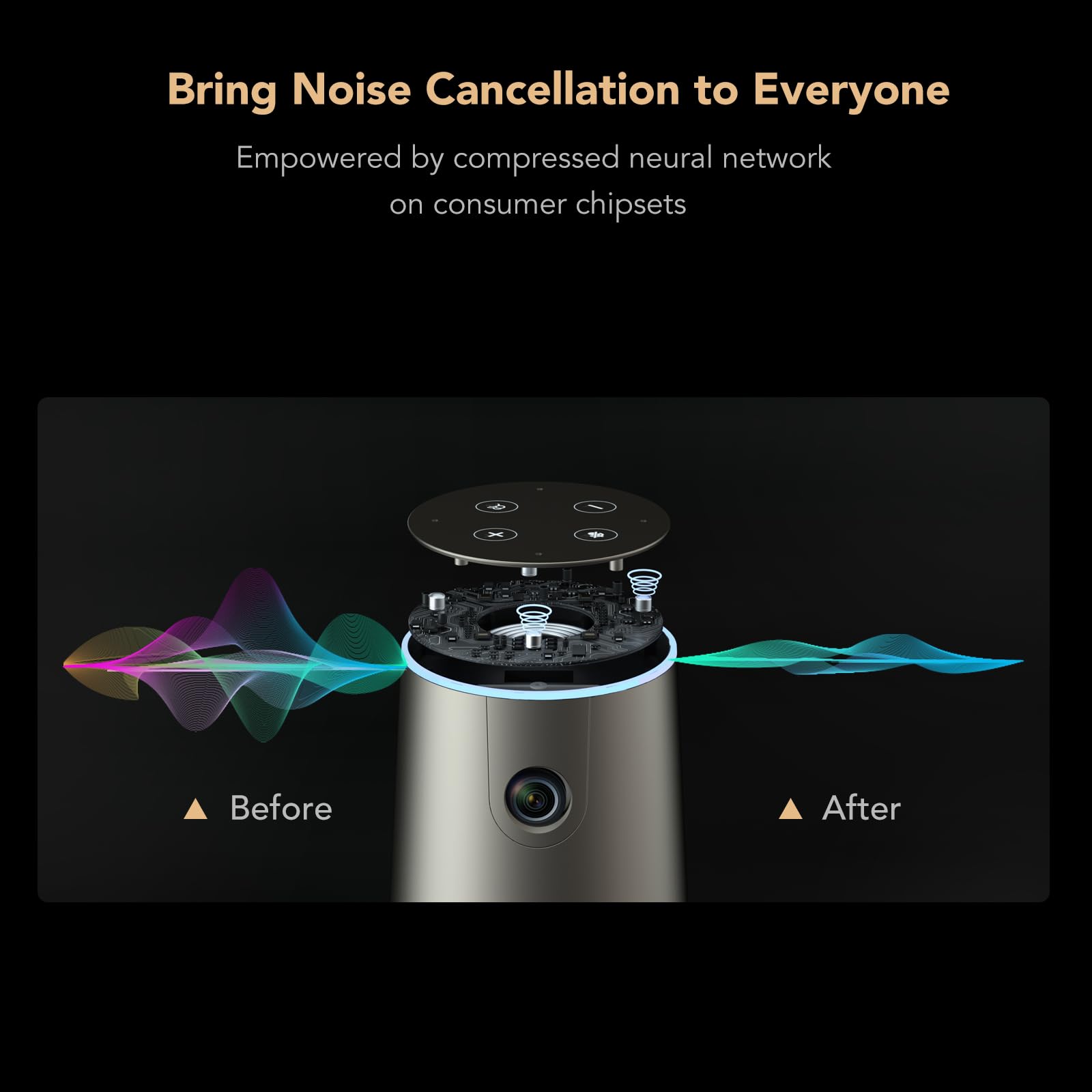 Nuroum C46 4K Webcam per Conferenze, 8MP CMOS, con 4 Microfono e Altoparlante, Grandangolo a 120° Telecamera per Videoconferenza/5x Zoom/Pickup vocale da 16ft, per Zoom/Teams/GoogleMeet