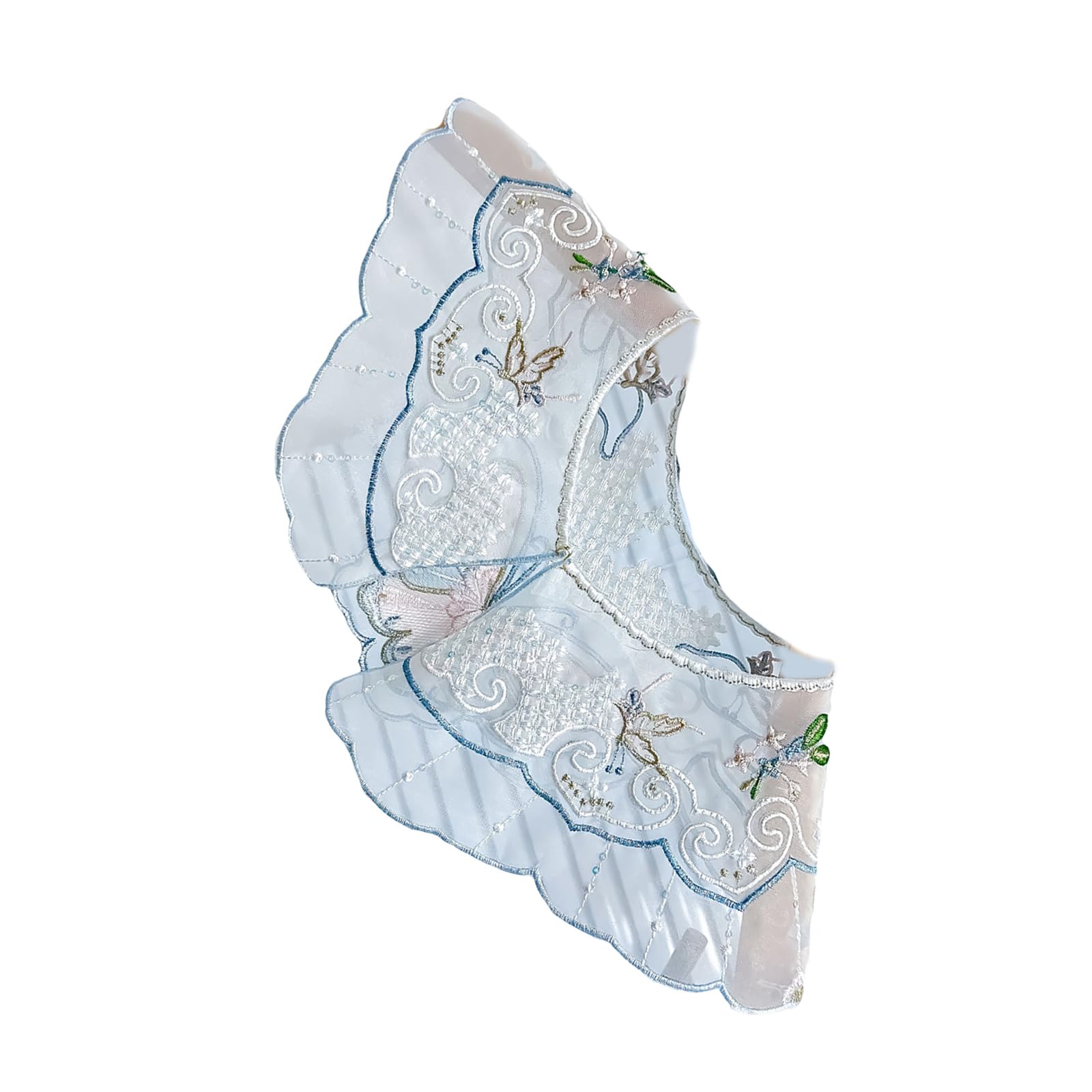 Chinese Embroidered Butterfly Yunjian Shawl Scarf Pearl Beaded Tassels False Collar Dresses For Women Girl