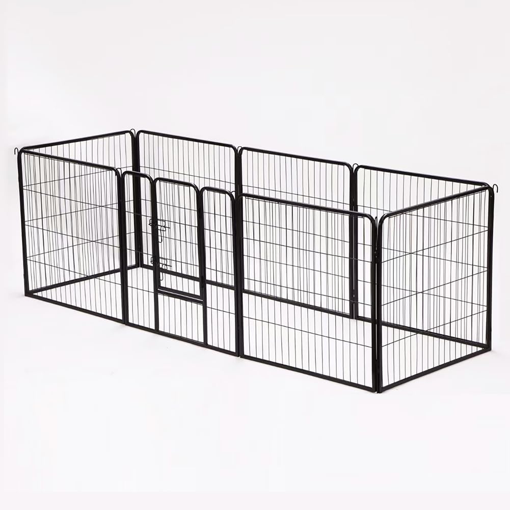 BAKAJI Recinto con Porta per Animali in Ferro Componibile, Recinzione Modulabile Personalizzabile in Metallo, Recinti per Interni ed Esterni per Cani, Gatti, Criceti, Conigli, Cincillà (77 x 60 cm)