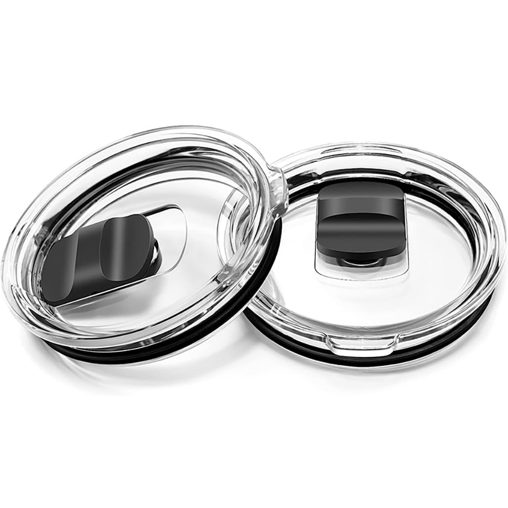 20 oz Tumbler Lid, 2-Pack Replacement Lids Compatible for YETI 20 oz Tumbler, 10/24 oz Mug and 10 oz Lowball, Travel Spill Proof Cup Lids Covers with Slider Switch, BPA Free, Black