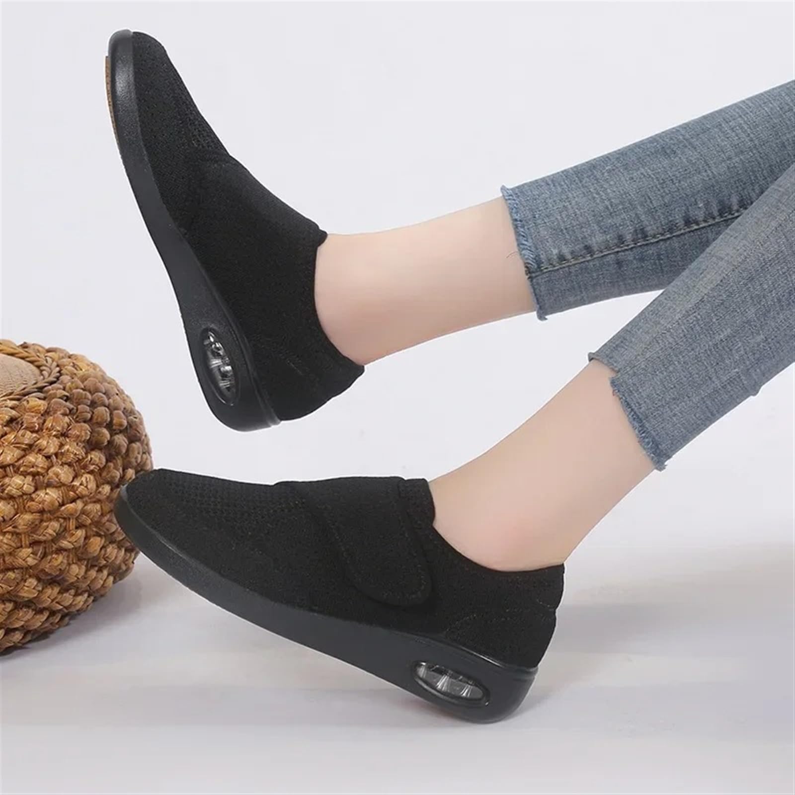 Lekkie Buty Do Chodzenia Dla Osób W Podeszłym Wieku Dla Diabetyków Regulowana Pianka Zapamiętująca Kształt Ortopedyczna Opieka Zdrowotna Mieszkania Trampki Buty