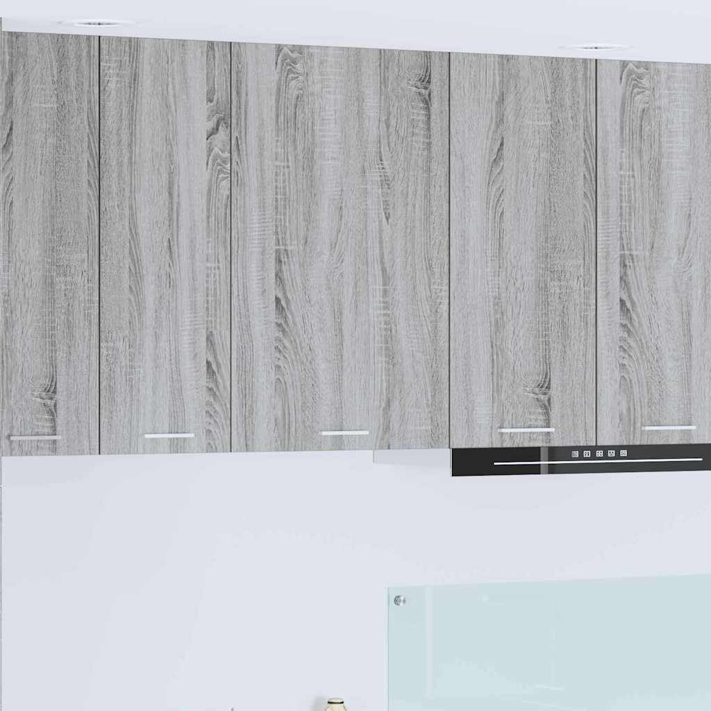 Mobile da cucina sospeso, grigio Sonoma, bianco, 50 x 31 x 80 cm