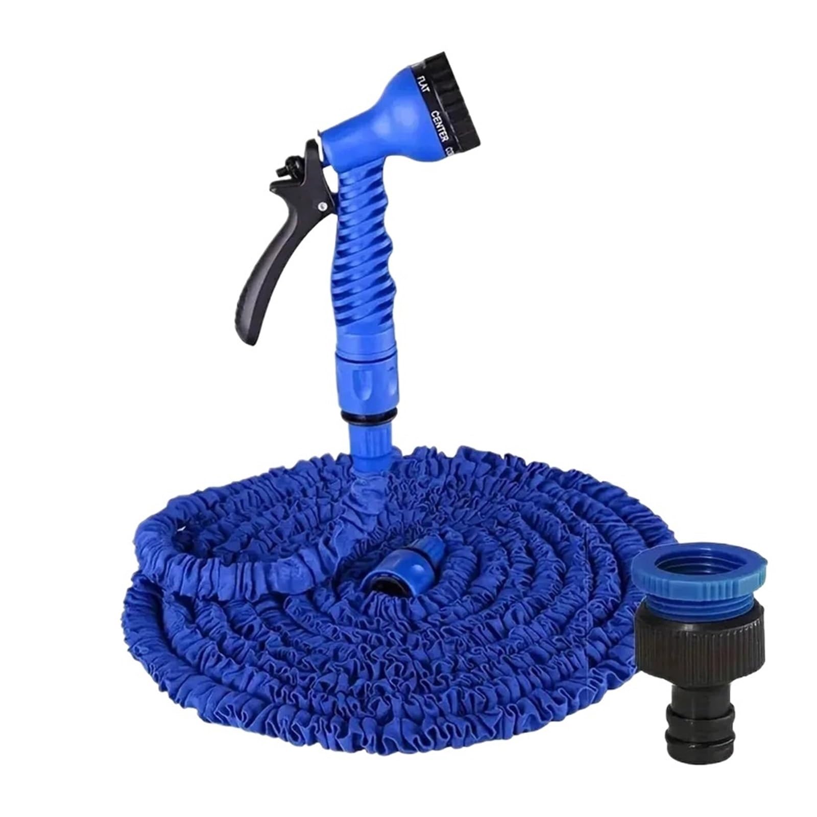 Tubo da giardino espandibile, per irrigazione, artefatto, tubo magico per irrigazione da giardino, set pistola ad acqua (blu, 53,3 m)