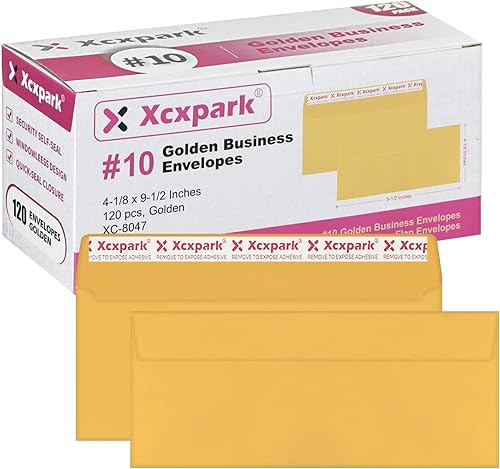 Miniatura 6 de Xxcxpark 120 sobres de seguridad blancos de doble ventana #10 para facturas QuickBooks, la mayoría de declaraciones y documentos autoadhesivos Kraft
