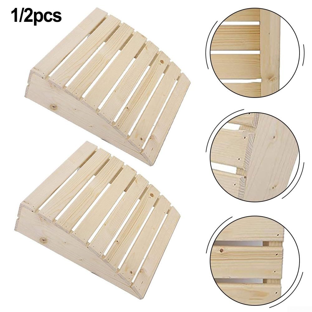 Lot de 2 coussins incurvés en pin blanc pour un soutien confortable du cou et une relaxation à la maison ou au spa