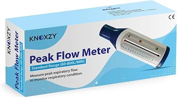KNOXZY Peak Flow Meter for Adult to Monitor Lung Function - Expiratory Flow Meter to Monitor Respiratory Condition - Spirometry Lung Function Recovery Training Device - Standard Range for Adult