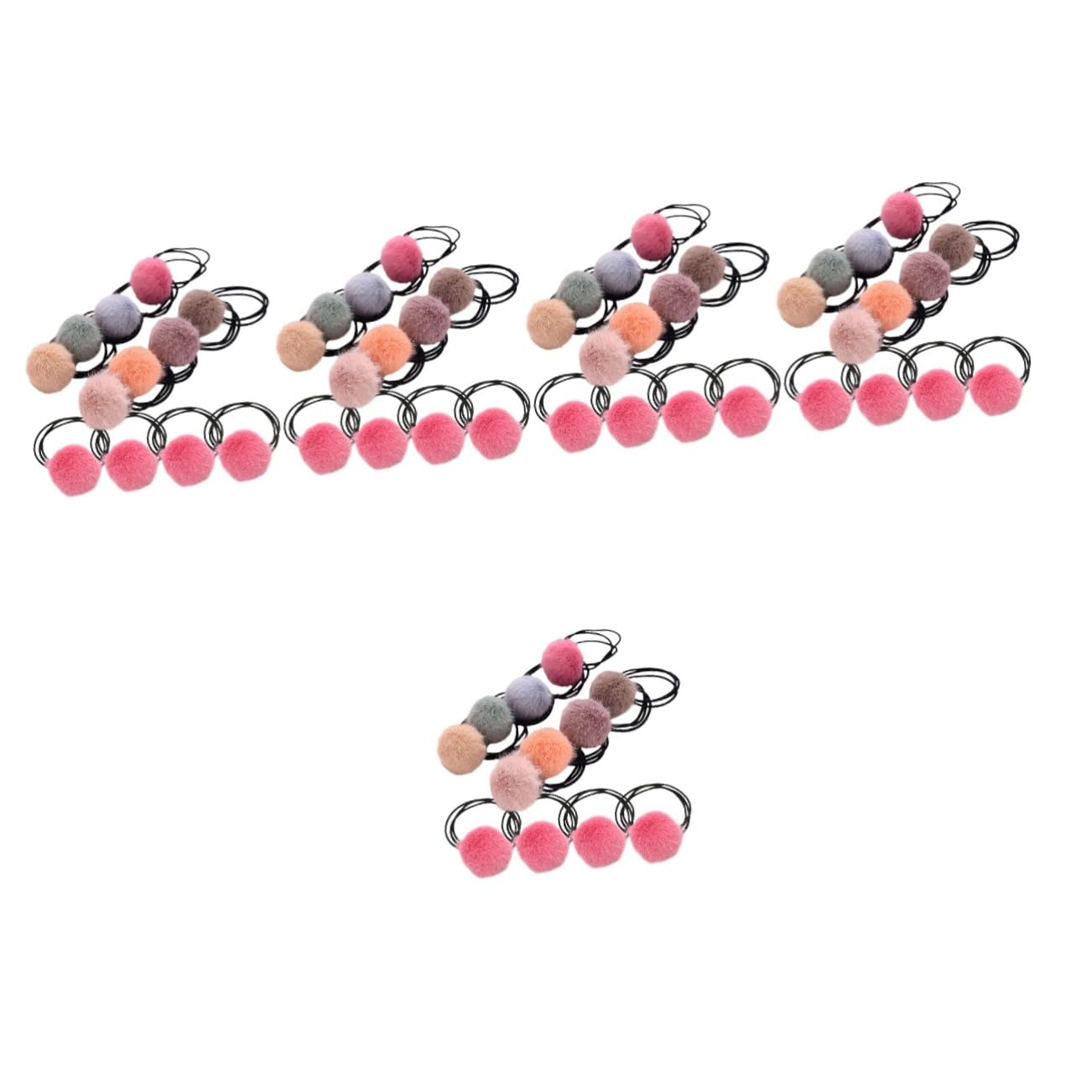 minkissy 60piezas Gomas De Pelo Pompones De Color Para Niñas Bandas De Pelo Elásticas Accesorios Adorables Para Coletas y Peinados