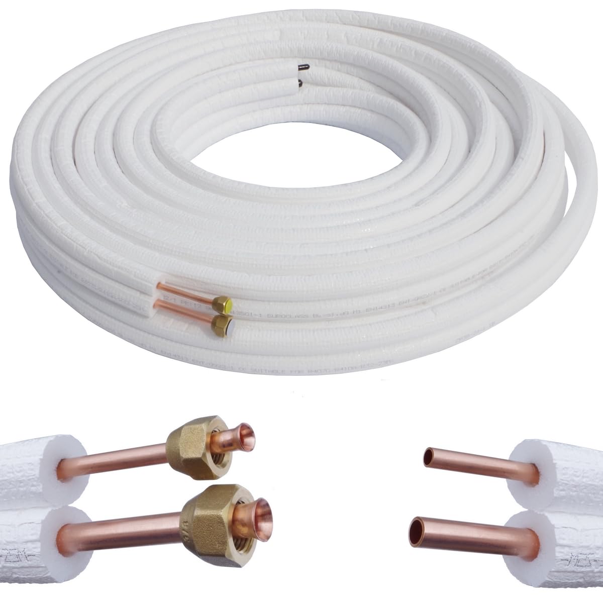 Kupferrohr Kältemittelleitung 1/4" 3/8" 1m-25m Klimaanlage Wärmepumpe R134a R290 R407C R404H R507 5m