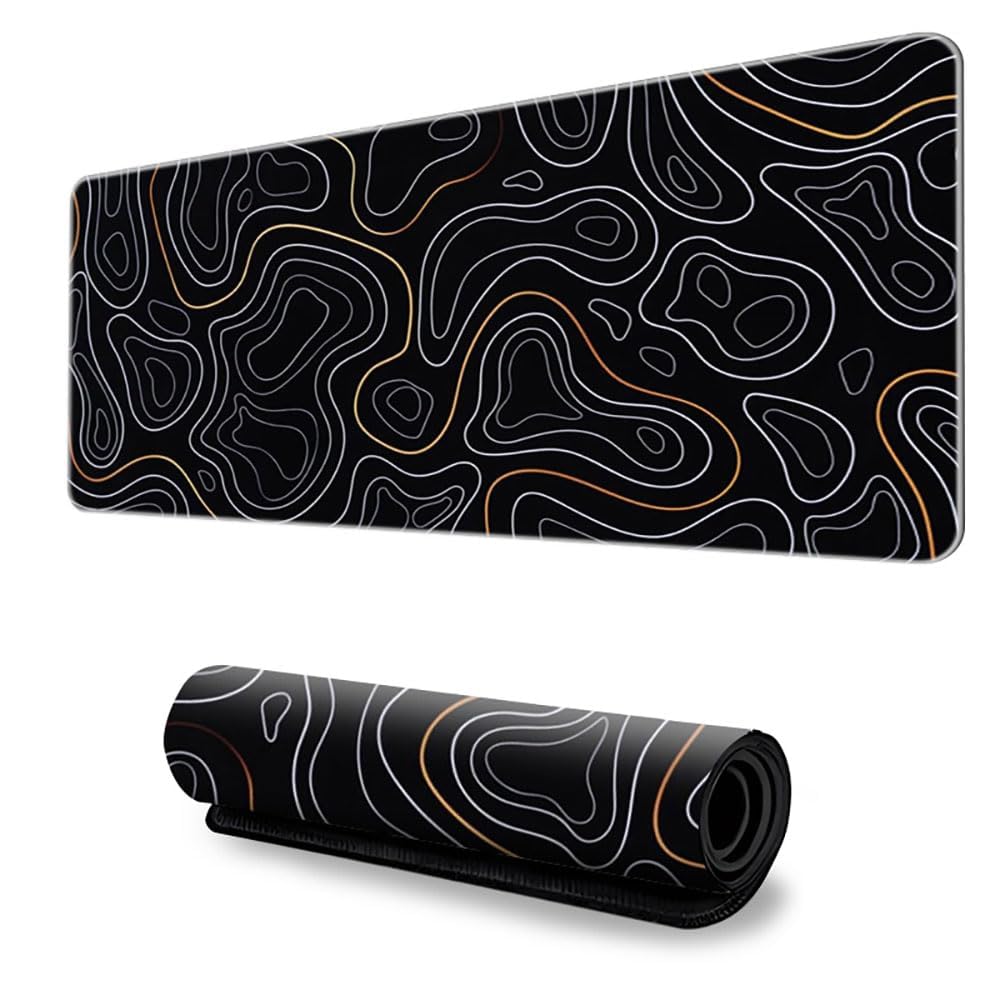 Large Gaming Mouse Pad Washable Desk Mat with HD Printing Anti Slip Base for Keyboard Computer Laptop Office Home Work (Black 1, 600x1200mm)