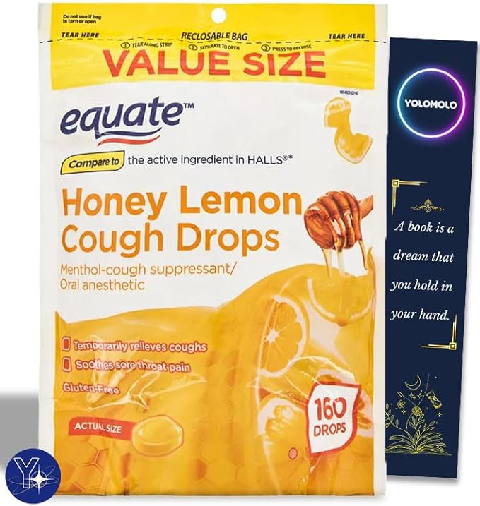 Honey Lemon Equate Cough Drops with Menthol, 160 Count and