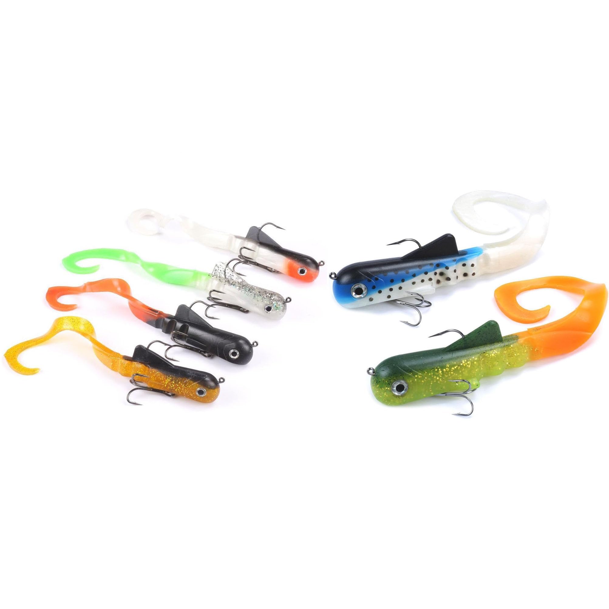 Mizugiwa 8" / 20cm 45g Pike Musky Dawg Fishing Soft Bait Lure Pack of 6 + 12" / 30cm 115g Pike Musky Dawg Fishing Soft Bait Lure Pack of 2