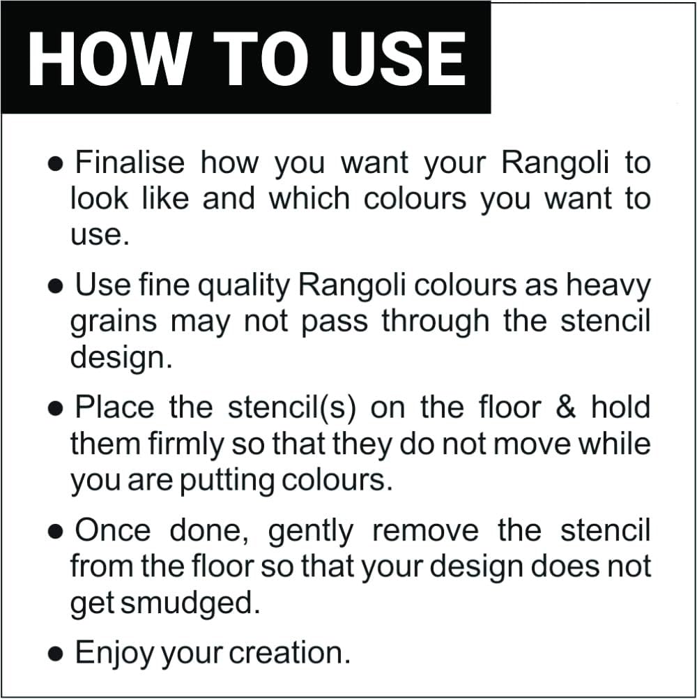 KIDLI Diwali Rangoli Stencil Designs Set of 8 Pieces 4x4 Inch, MDF Rangoli Making Tools for Home Floor Decor, Navratri Festival Decoration, (SM36) 3