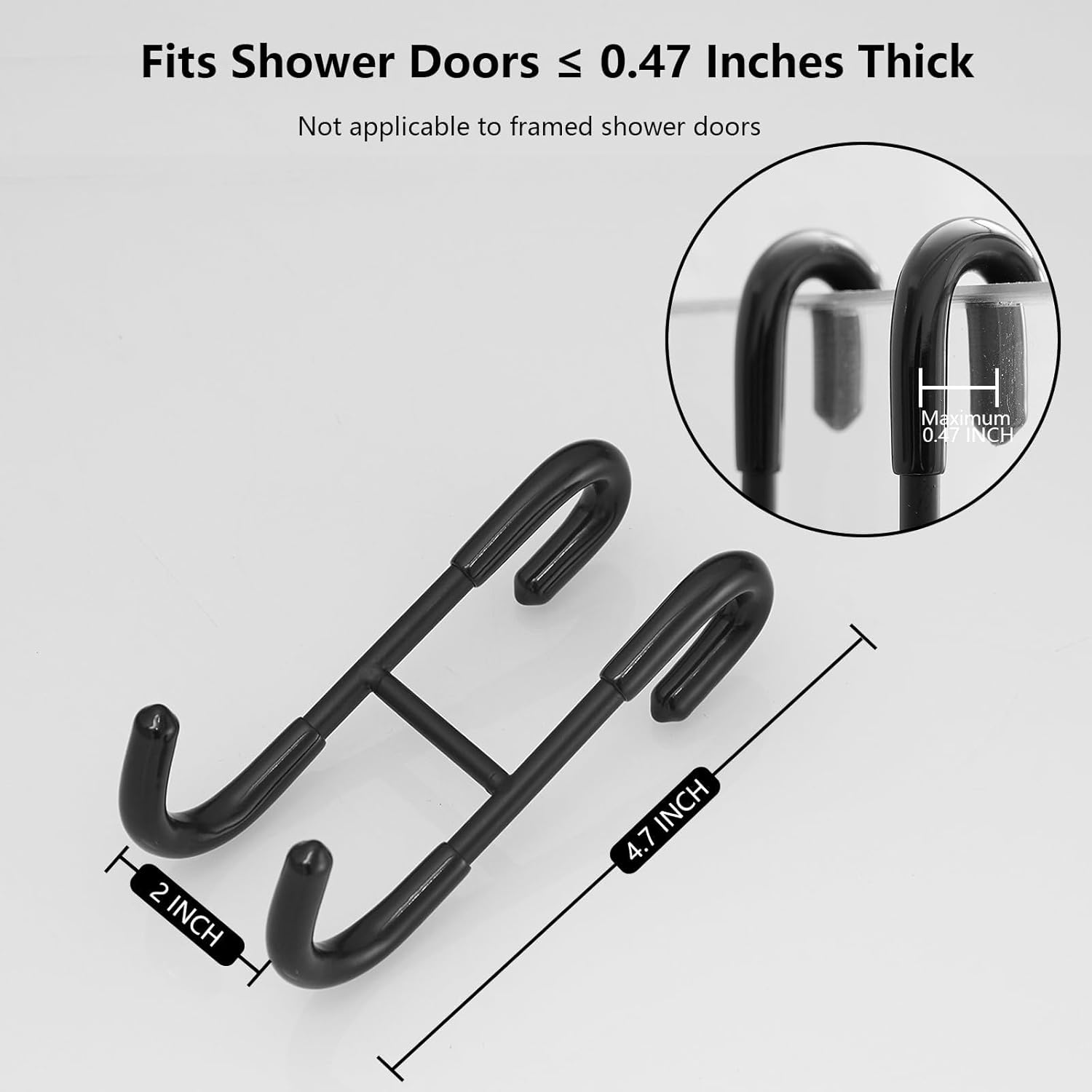 Shower Towel Hooks Silver Bathroom Robe Hook SUS304 Stainless Steel Shower Door Hook for Bathroom Bath 4 Packs