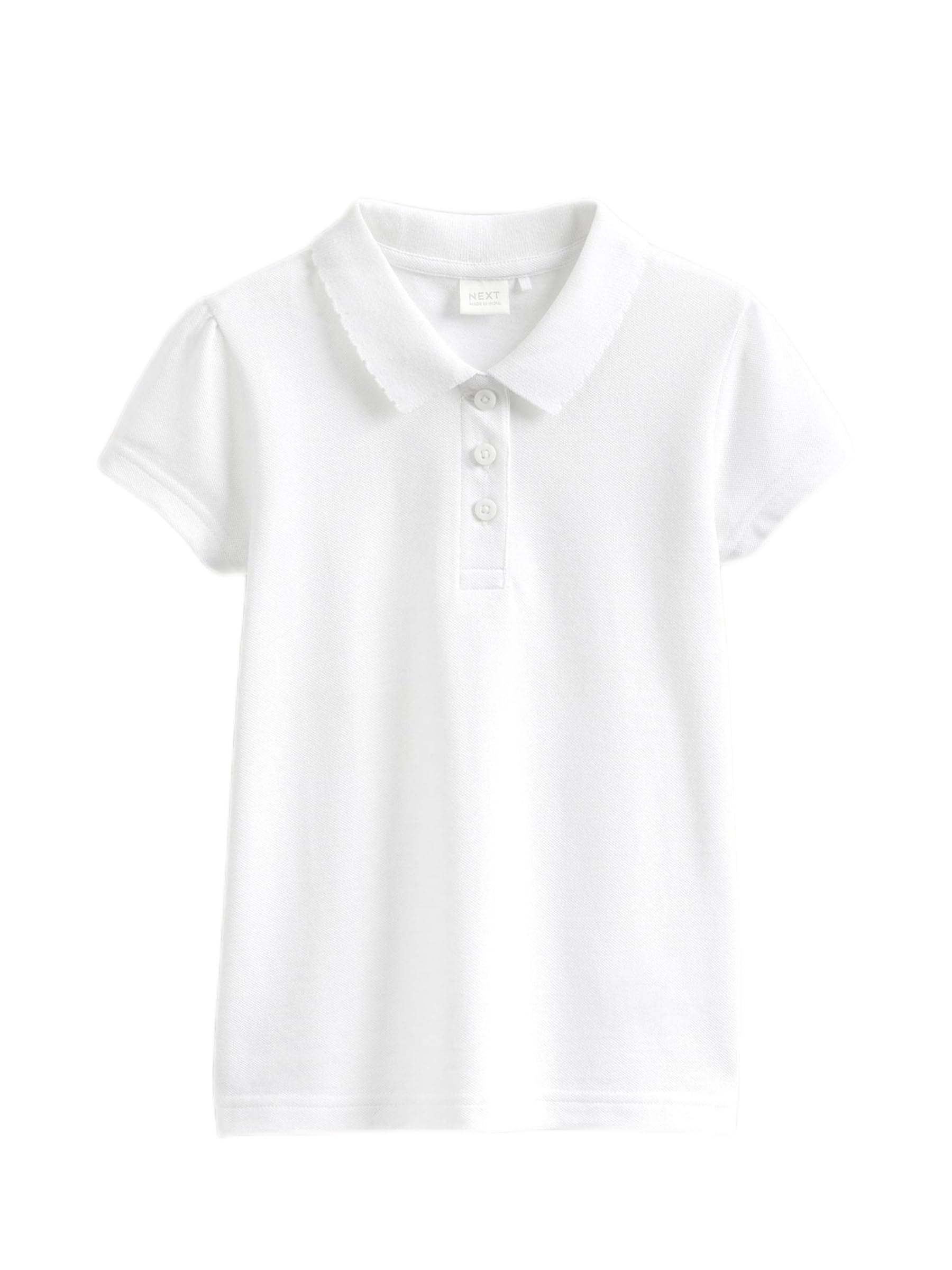 Listers Schoolwear Polo d'école blanc pour fille de 3 à 16 ans, 100 % coton, uni, polyéthylène.