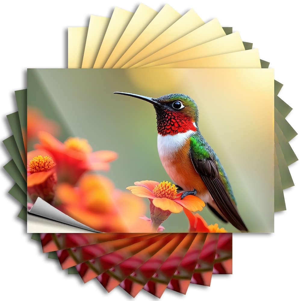 Lettering Sticker Indie Decor Silicone Badass Hard A Colorful Hummingbird Perches On A Vibrant Orange Flower. - Scratch Resistant Stickers(12X18CM)