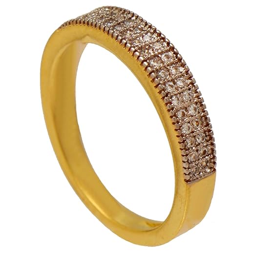 Anel Aparador de Aliança com Zircônias em Cores Folheado a Ouro 18k Softjoias