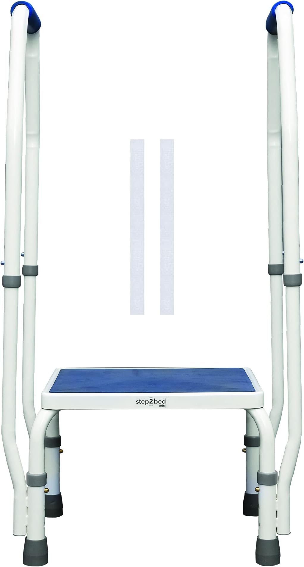 step2bed Mini Step Stool with Handle for Elderly - Adjustable Height Bed Safety Rail for Seniors with Handicap Grab Bars - Stainless Steel Portable Step Stool for Bed (300 LBS Capacity)