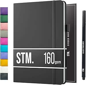 Bullet Dotted Journal Dot Grid Notebook | A5 Daily Journaling Notebooks for Personal Writing, Work, Women | 160gsm Thick Paper, Hard cover, Lay Flat Binding | 5x7 Journals Cuaderno Libretas de apuntes