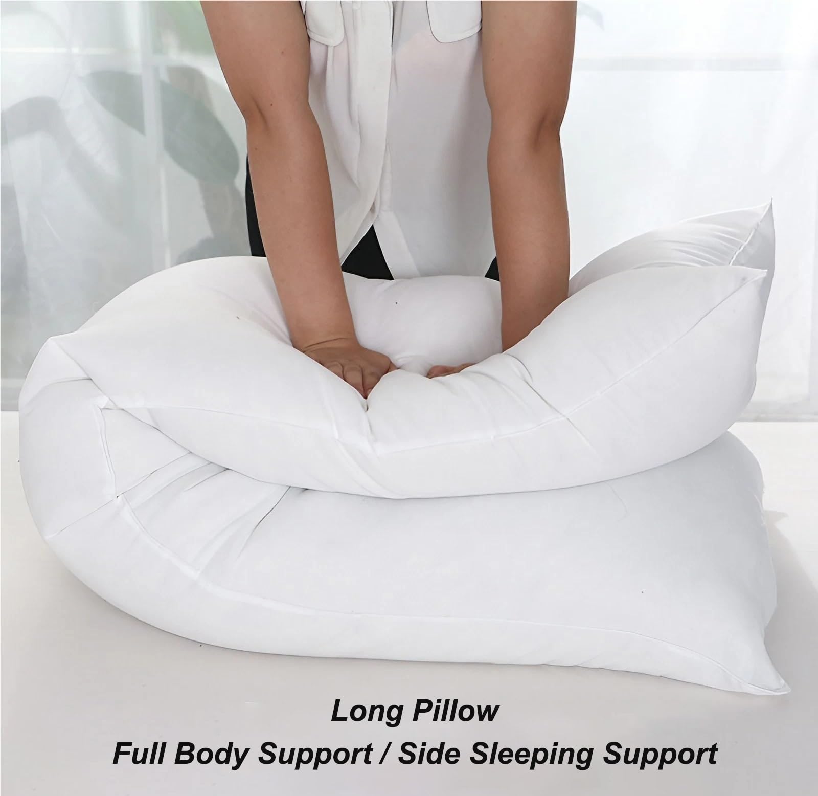 Almohada Corporal Larga – Cojín para Dormir de Lado con Relleno Suave – Almohada de Embarazo y Maternidad, Viscoelástica o Microfibra, con Funda Lavable(50 x 160 cm (1.64 x 5.25 ft))