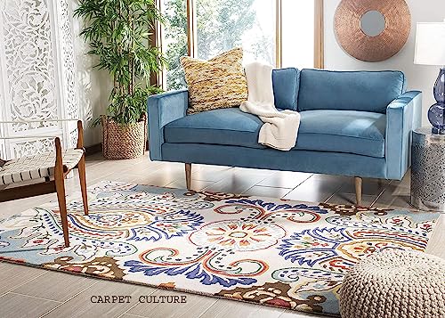 Image of Carpet Mahal Handmade Handwoven Tufted Made of 100% Soft Blended Wool Export Quality Carpets with 1 Inch Thickness (5x7 Feet) Color Multi