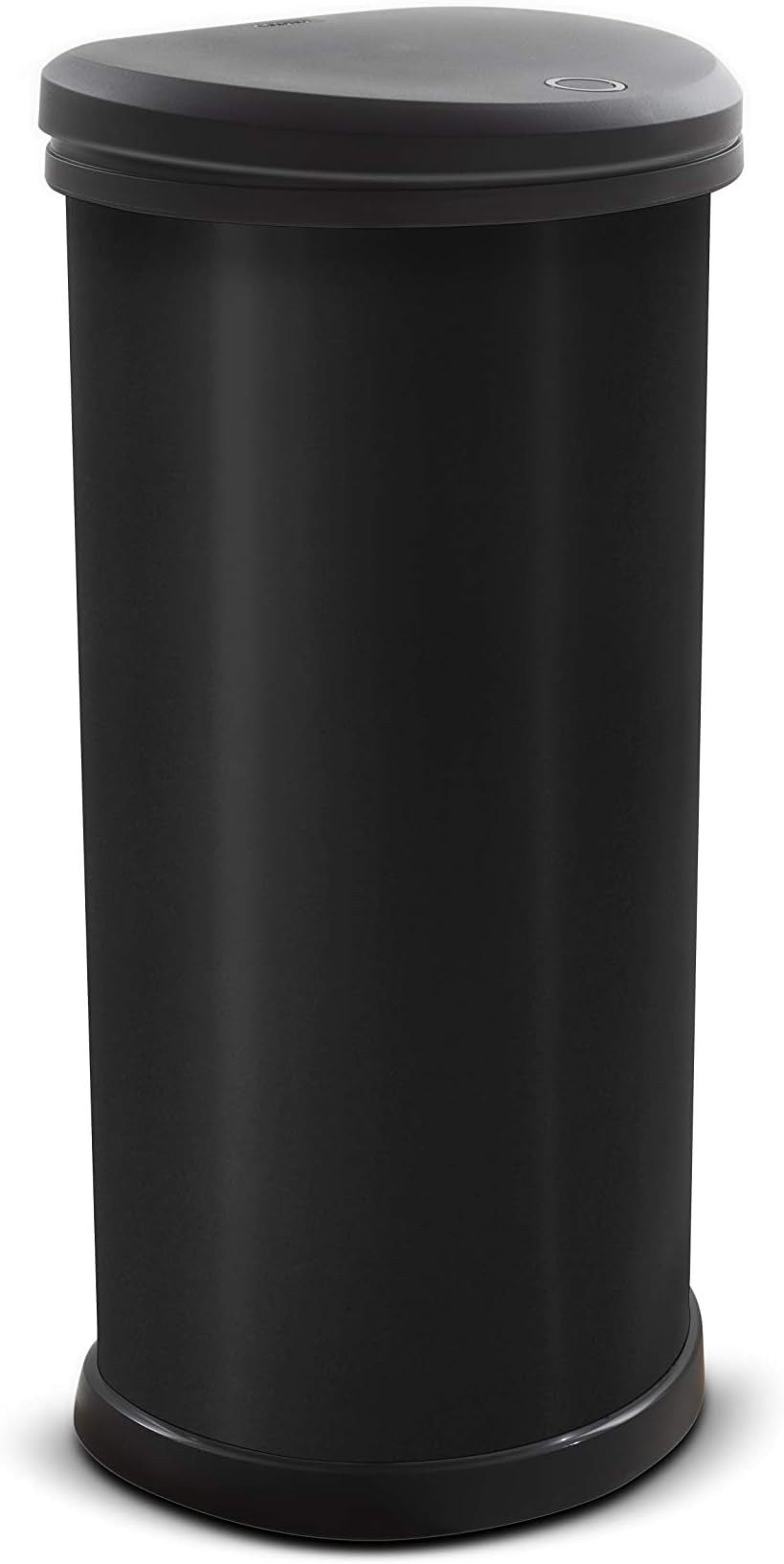 Curver Metal Effect 70 Recycled Kitchen One Touch Deco Bin, Black, 40
