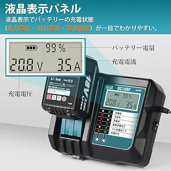 Amazon.co.jp: Abeden マキタ 充電器 18V 冷却ファン搭載 DC18RF