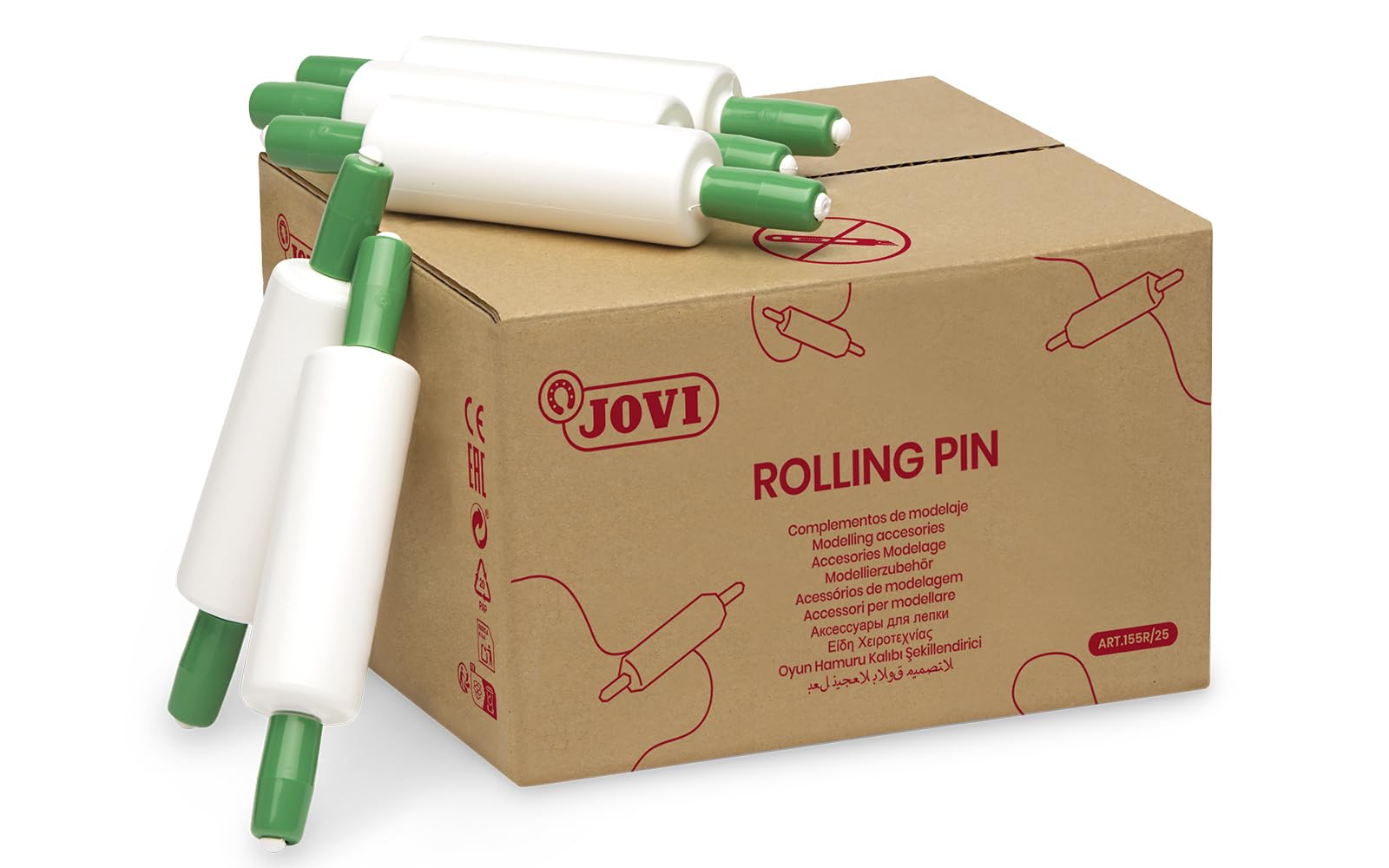 Jovi - Schoolpack with 25 Plastic Rolling Pins for Modeling Clays