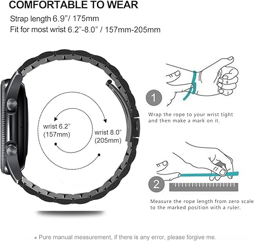 Miniatura 6 de Correas compatibles con Samsung Galaxy Watch de 1.81 pulgadas Galaxy 3 de 1.772 pulgadas, correa de repuesto de metal de acero inoxidable para