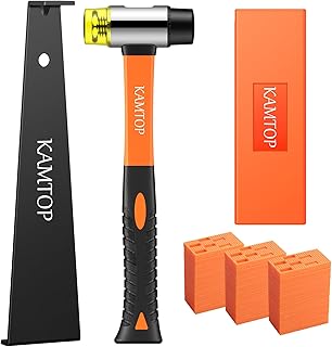 Kamtop Kit d'Installation pour Sol Stratifié Kit Pose Parquet Stratifié avec 60 Entretoises Bloc de Frappe, Barre de Traction Robuste et Maillet en Fibre de Verre, Poignée Souple Antidérapante