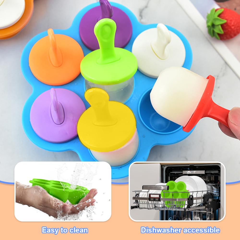 Stampini Ghiaccioli In Silicone 2 Set - 7 Forme Con Bastoncini, Senza BPA - Foto 8