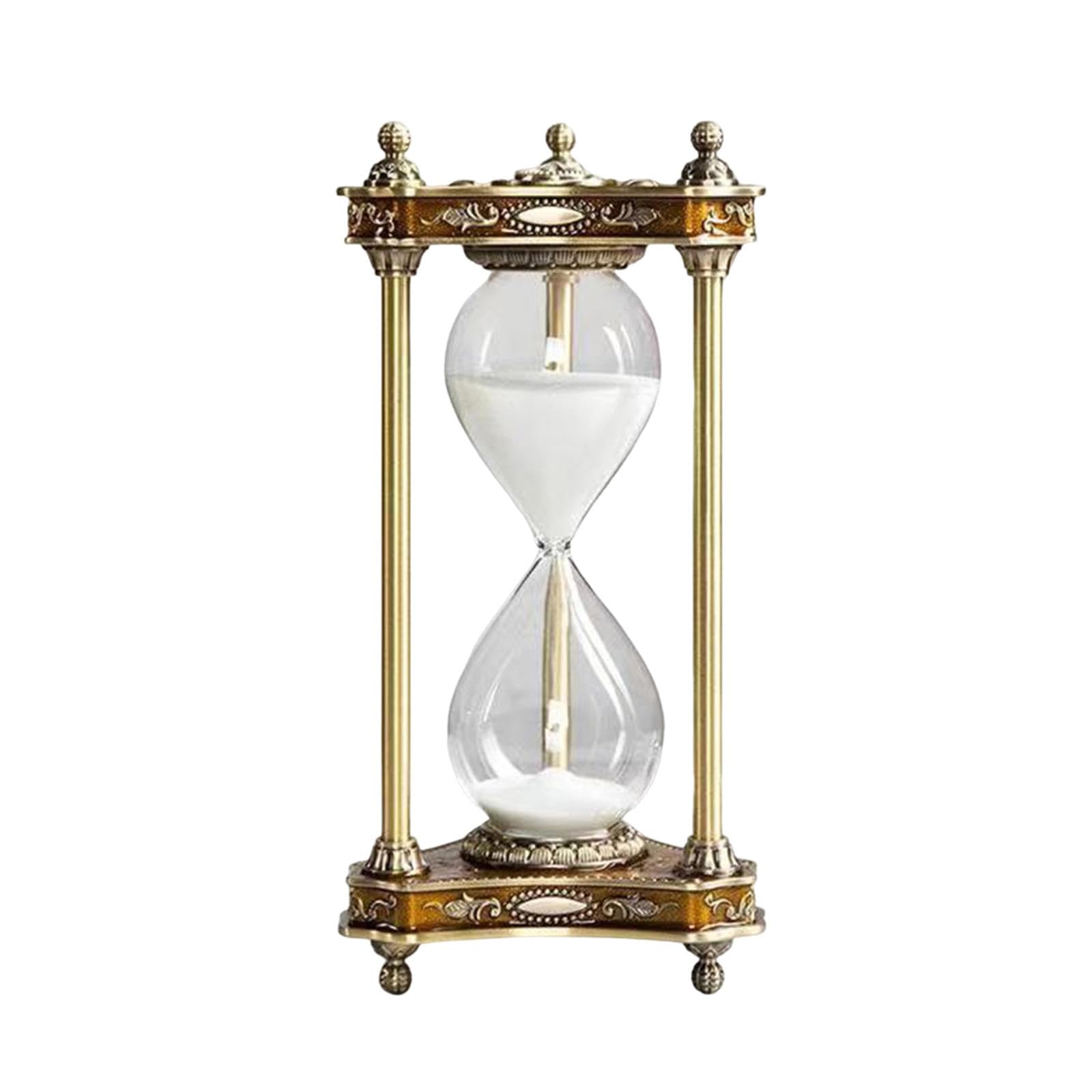 Reloj de hora, reloj de arena, reloj de arena con arena, reloj de arena de 30 minutos, marco de metal vintage, reloj de arena creativo, reloj de arena decorativo, para boda, hogar, escritorio,