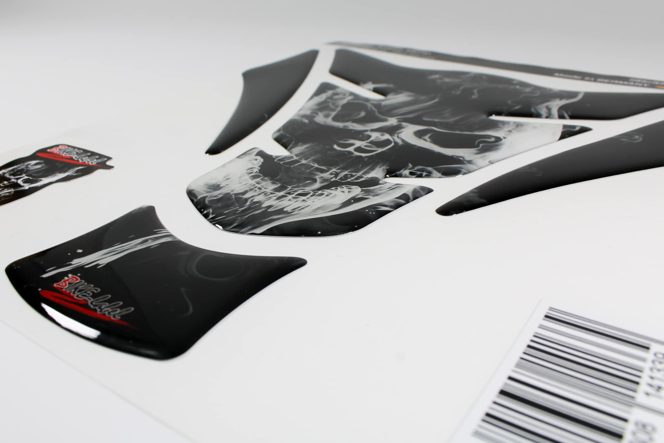 Autocollant Réservoir Moto Personnalisé BIKE-label Tankpad 3D, Autocollant Moto, Noir, Mort, Flammes, Protection Réservoir X507657 Stickers Pour Réservoir Moto