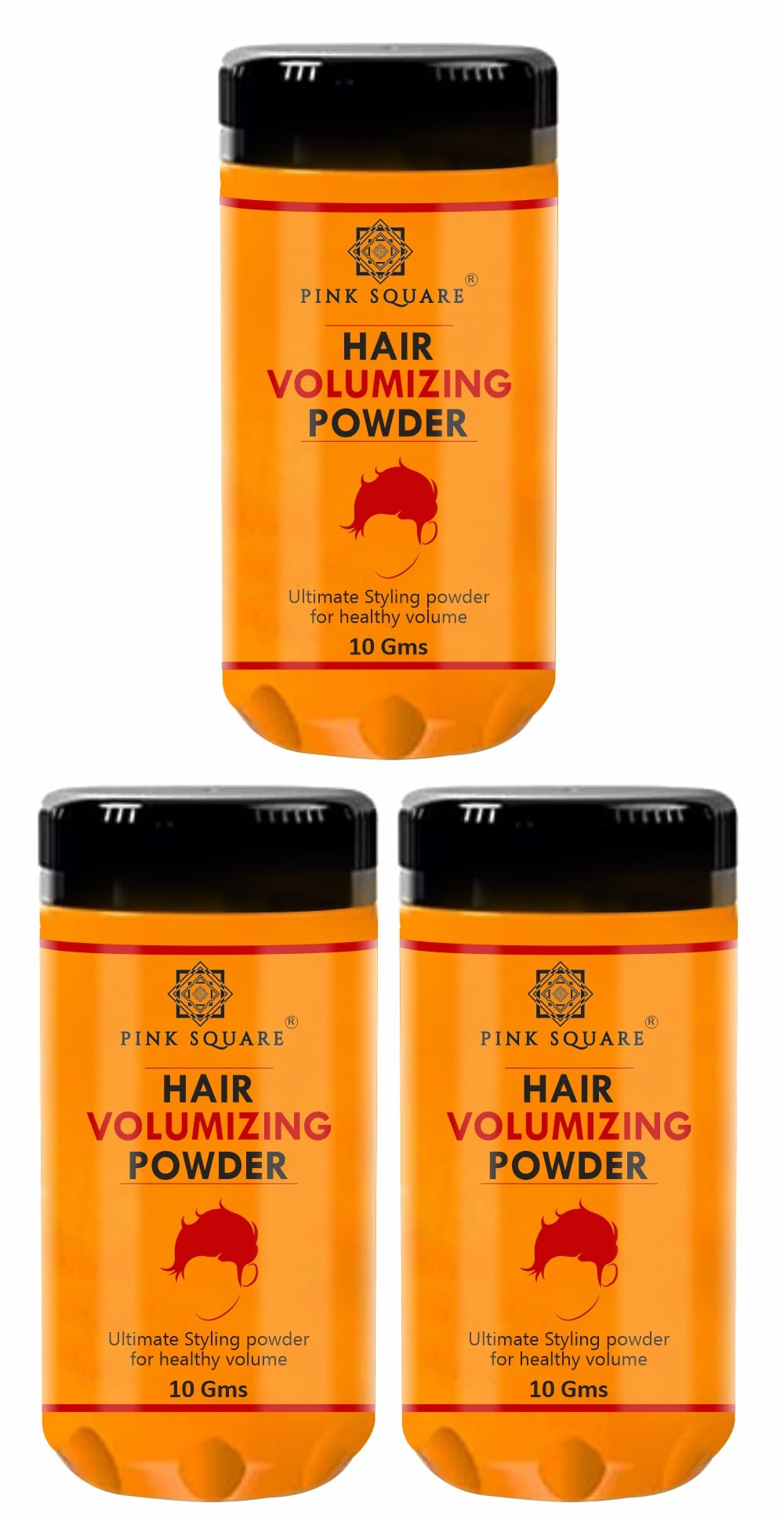 Pink Square Hair Volumizing Powder with Matte Finish 24 Hrs Hold Natural and Safe for All Types of Hair Pack of 3 of 10 Gms-image-31