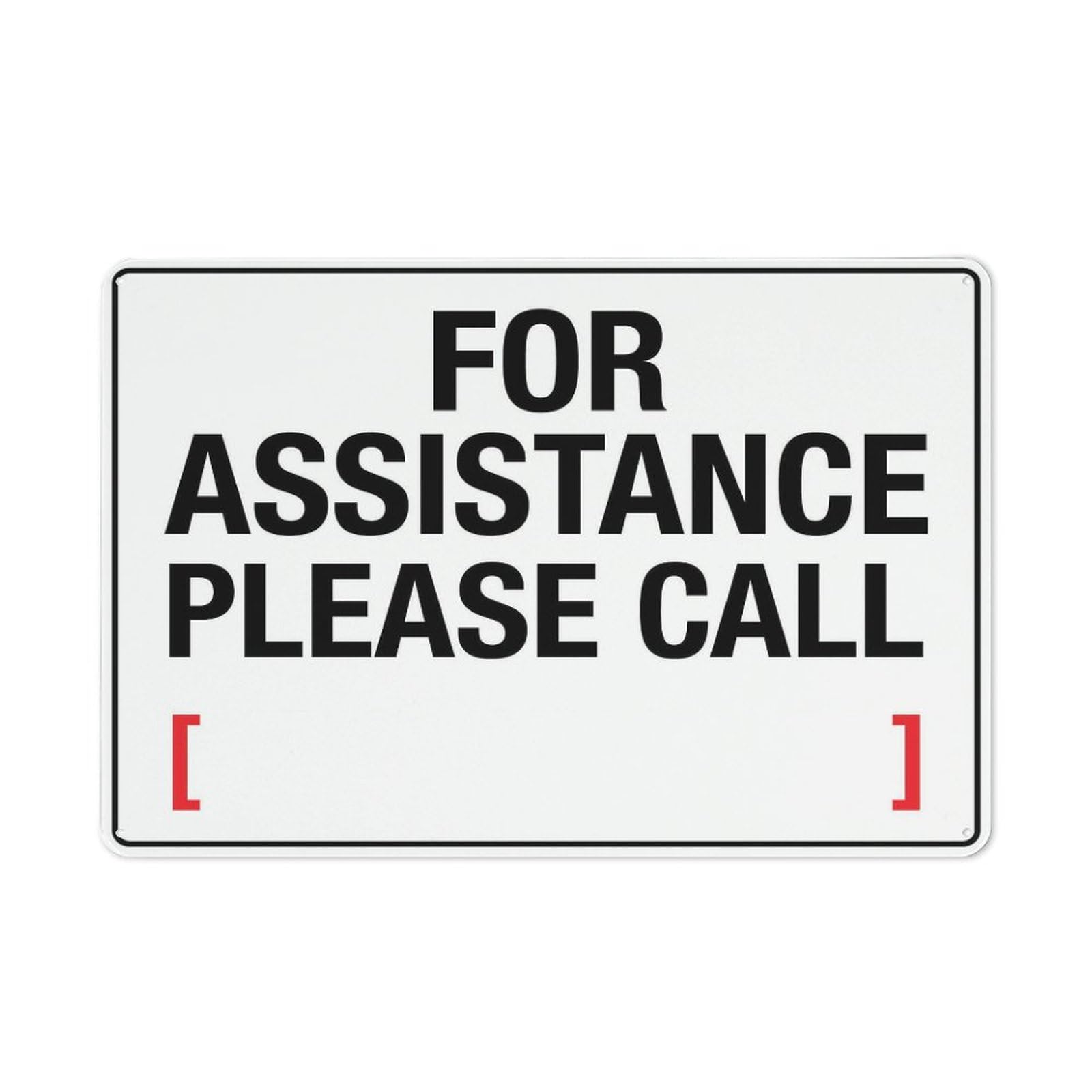 Xewazd A449 8"X12" Rustic Metal Street Sign - For Assistance Please Call | Home Cafe Bar Kitchen Outdoor Wall Decor