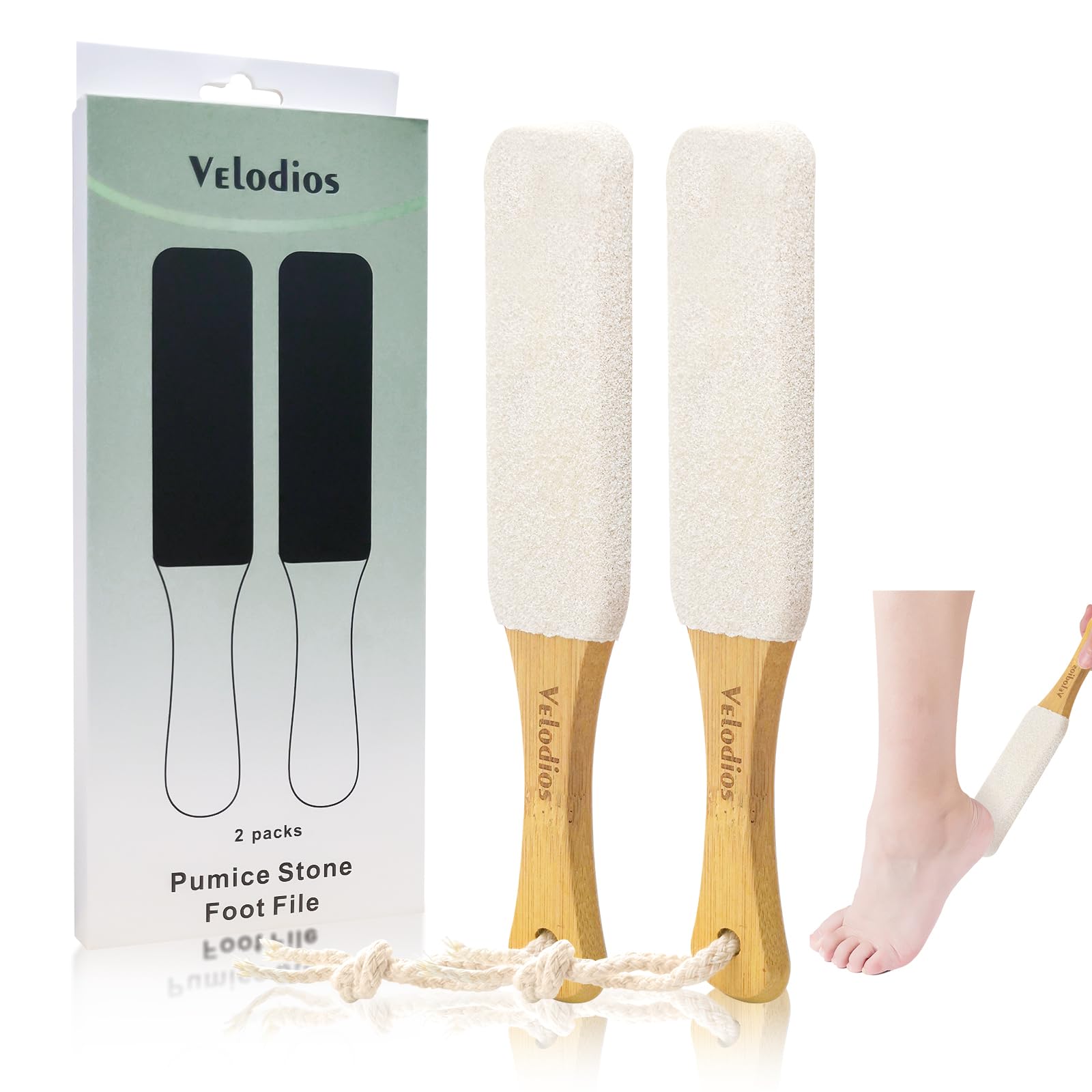Foot File Foot Scrubber Pedicure, Pumice Stone for Feet, 2 Pack Professional Foot Scrubber Remove Cracked Heels,Dead Skin,Corn,Scraper File Foot Care