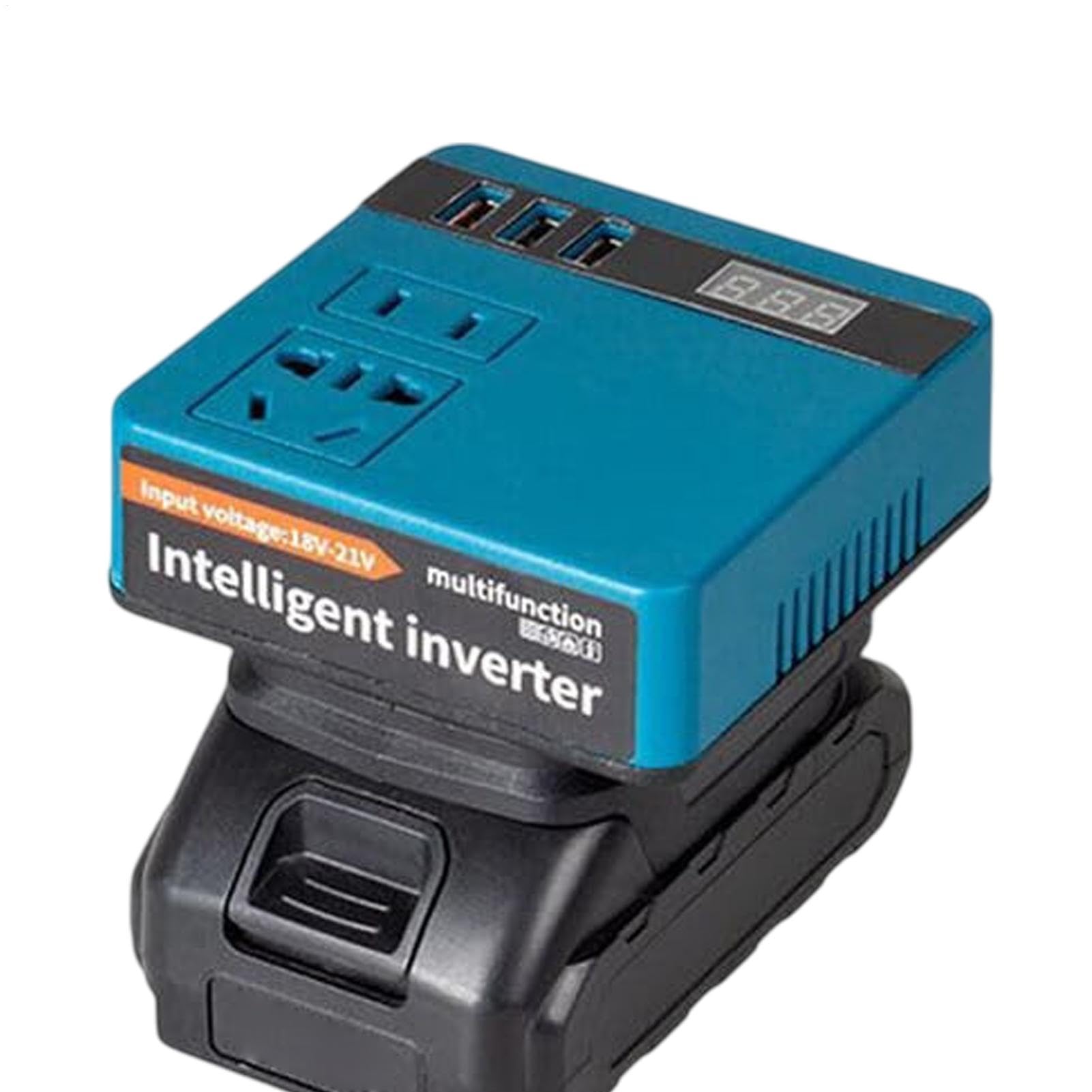 Inverter de batería Inteligente, inversor de batería portátil | Convertidor de batería al Aire Libre con Pantalla Actual | Generador de la estación de alimentación, Salida de batería del Adaptador de