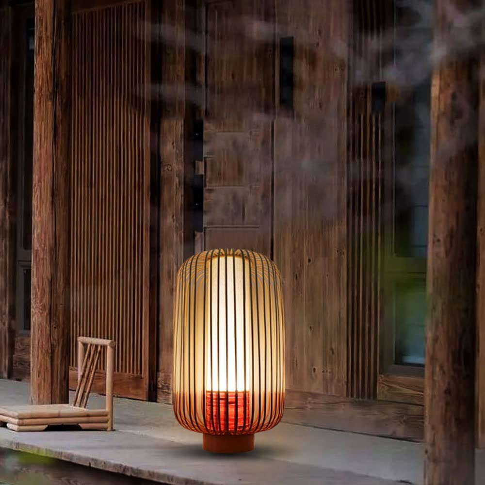 Lampa Stołowa Do Salonu Bambusowe Tkanie Łączenie Kolorowe Lampy Stołowe Lampka Nocna Do Sypialni Salon Stolik Do Czytania Biurko Lampka Nocna(35 * 60cm)
