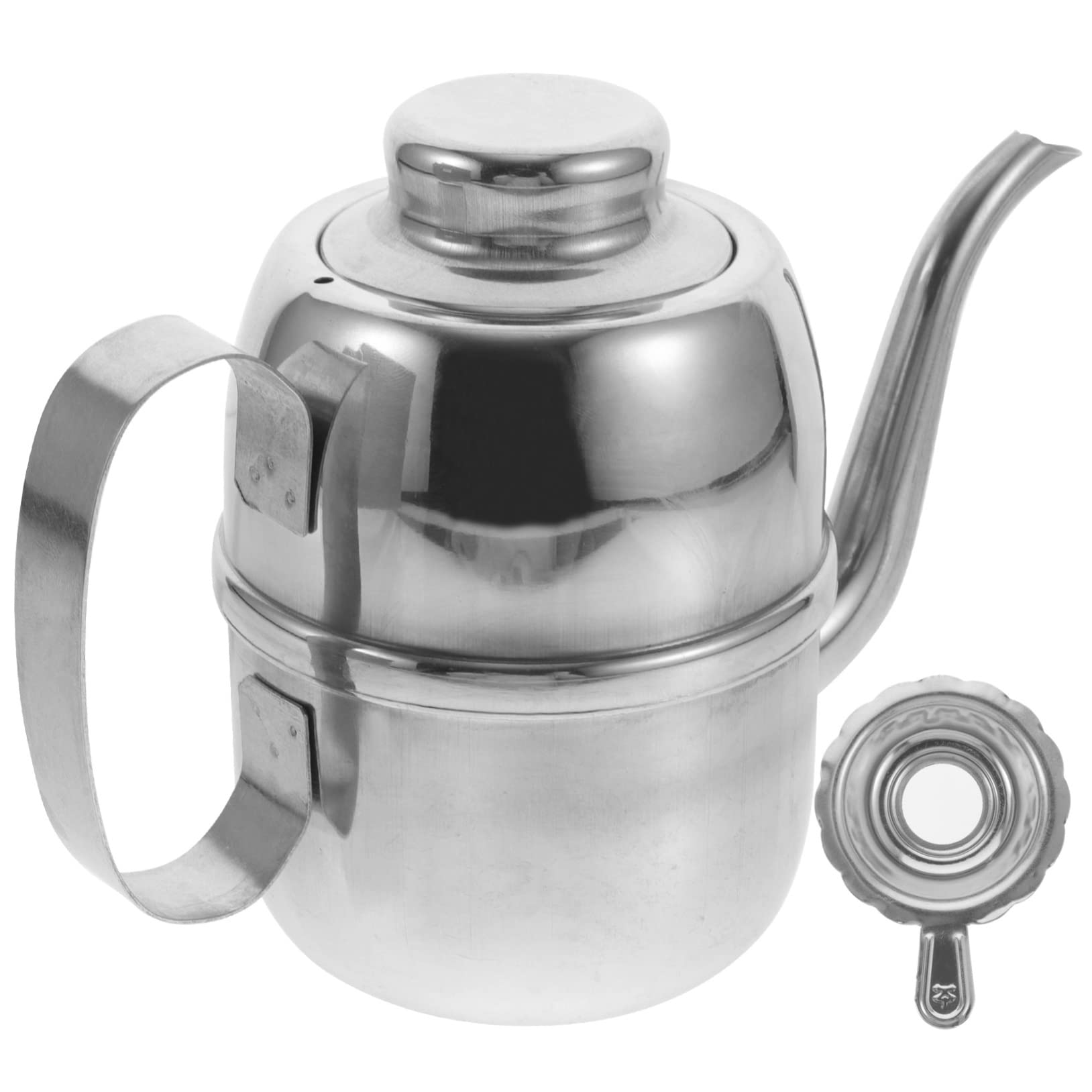 PRETYZOOM Stainless Steel Oil Pot Kitchen Oil Dispenser Oil Strainer Pot Stainless Steel Pot Oil Storage Pot Household Oil Pot Olive Oil Storage Can Bacon Filter Condiment Bottle