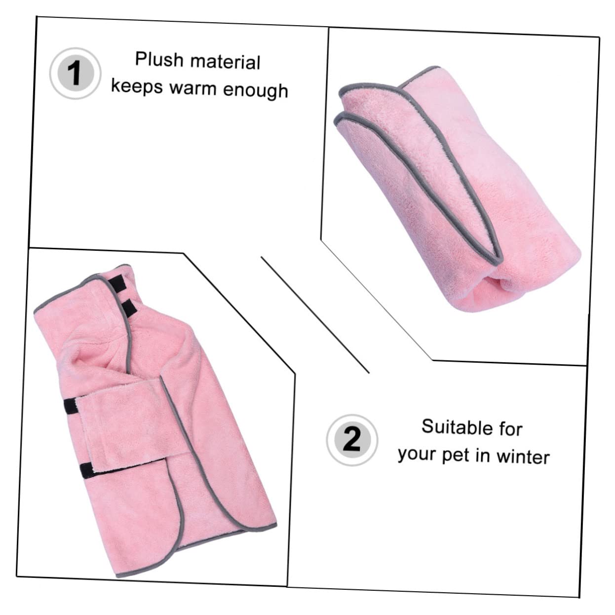 HANABASS 3pièces Peignoir De Bain pour Animaux Microfibre Serviette Absorbante Et pour Chiots Plusieurs